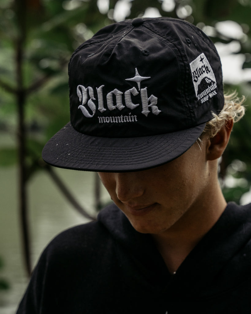 The Black Mountain Saltwater Snapback Hat — Black