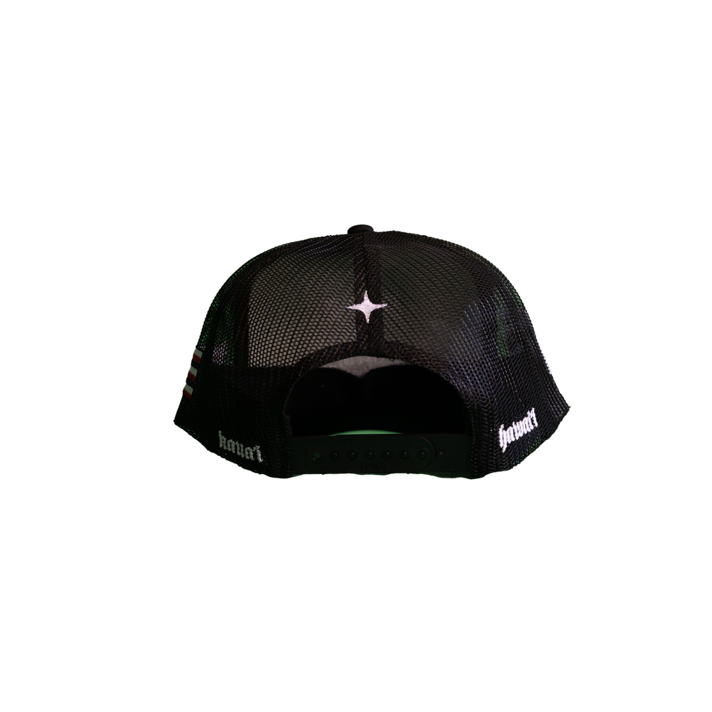 The Old Hawaii Snapback Mesh Hat — Black